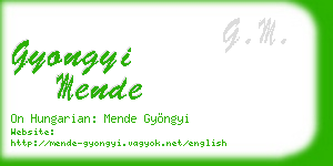 gyongyi mende business card