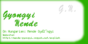 gyongyi mende business card